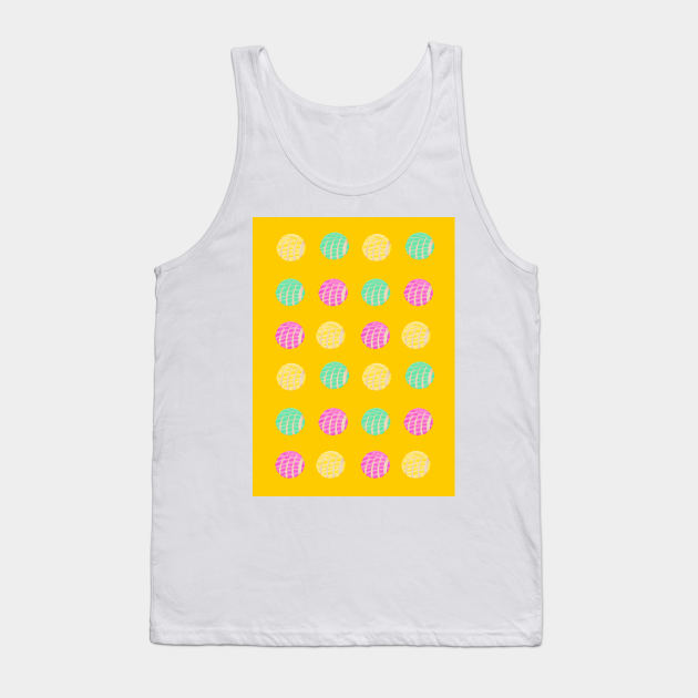 Fun pan dulce conchas patter with yellow background Tank Top by kuallidesigns